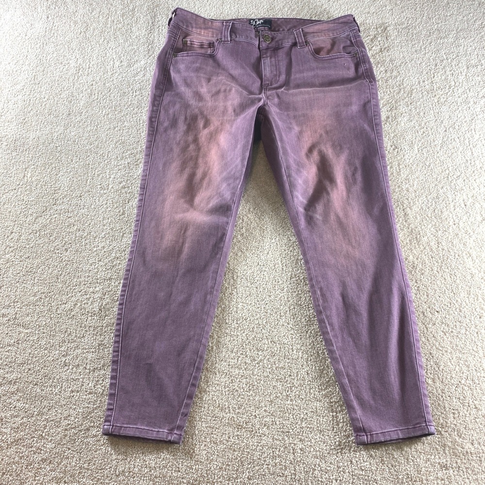 Body Sculpt Celebrity Pink Skinny Jeans Womens 16 Purple Stretch Mid Rise Ankle